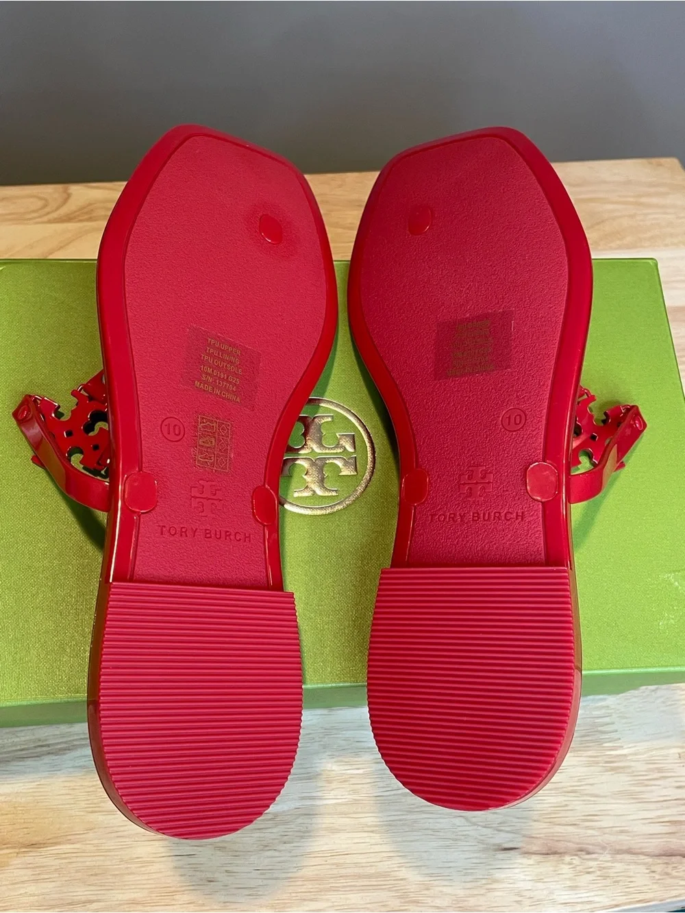 Tory Burch Roxanne Jelly Sandals (Brilliant Red, size 10) NIB